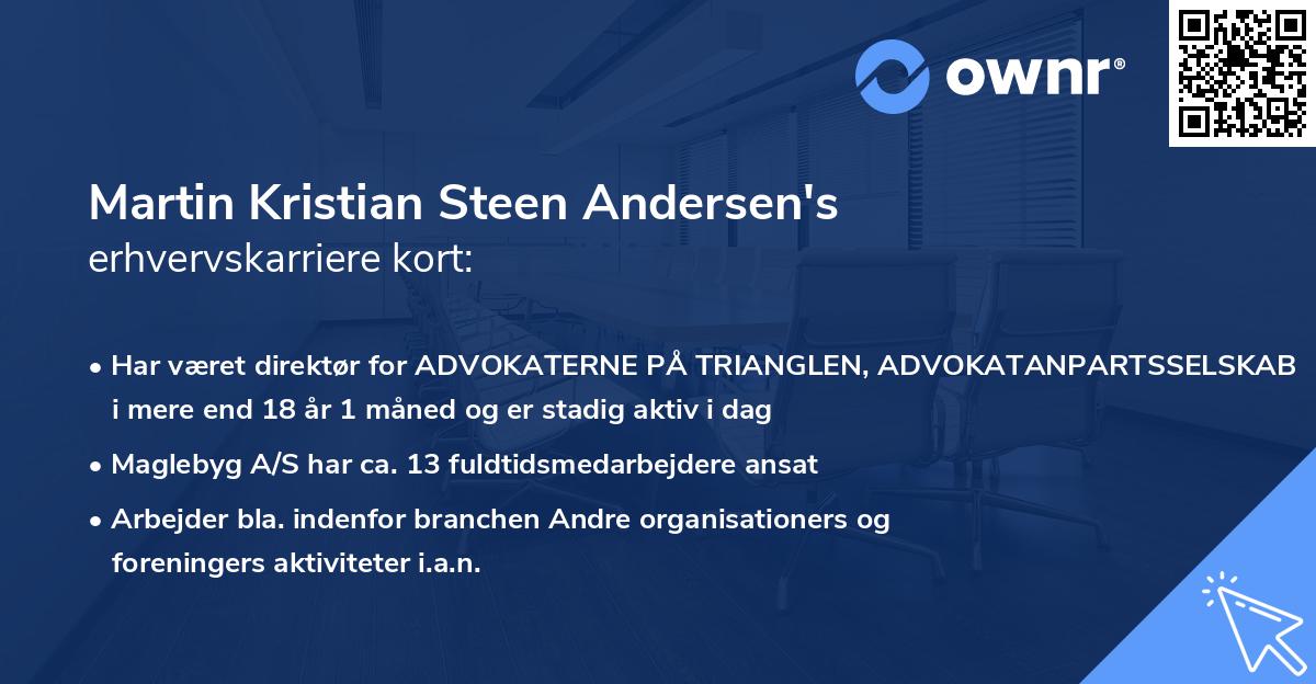 Martin Kristian Steen Andersen's erhvervskarriere kort