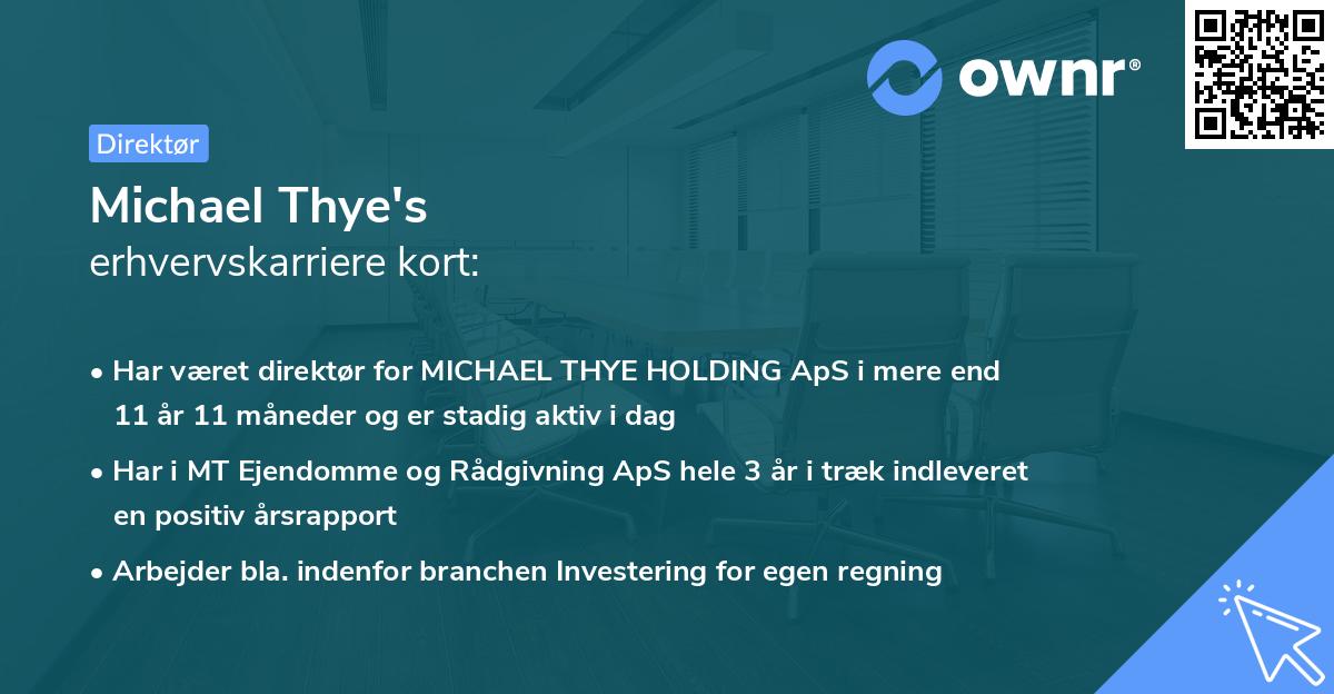 Michael Thye's erhvervskarriere kort