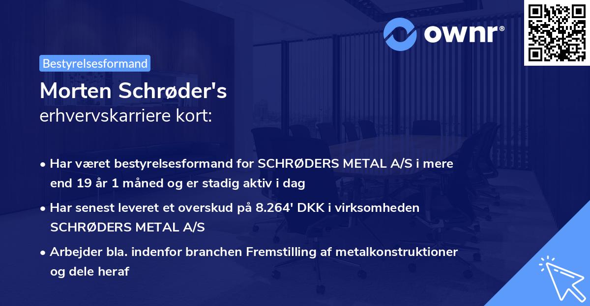 Morten Schrøder's erhvervskarriere kort