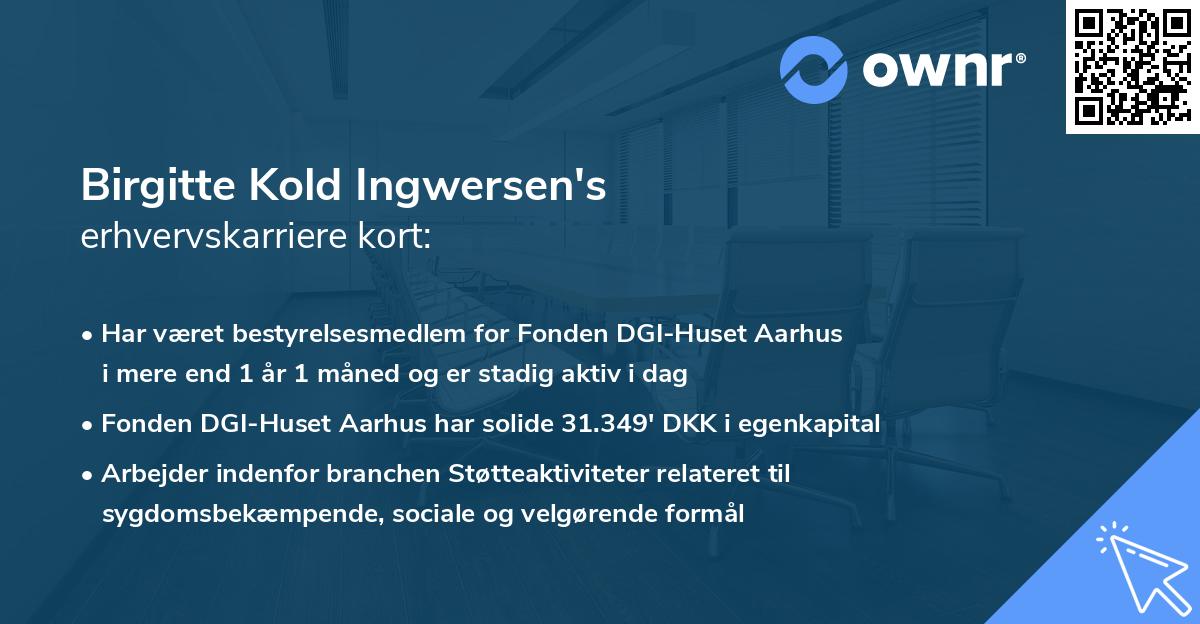 Birgitte Kold Ingwersen's erhvervskarriere kort