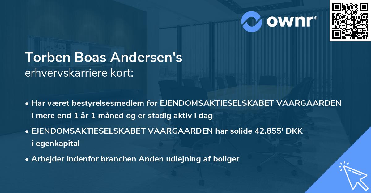 Torben Boas Andersen's erhvervskarriere kort