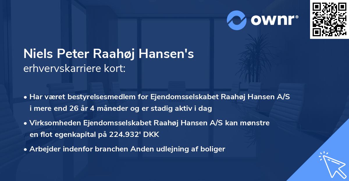 Niels Peter Raahøj Hansen's erhvervskarriere kort