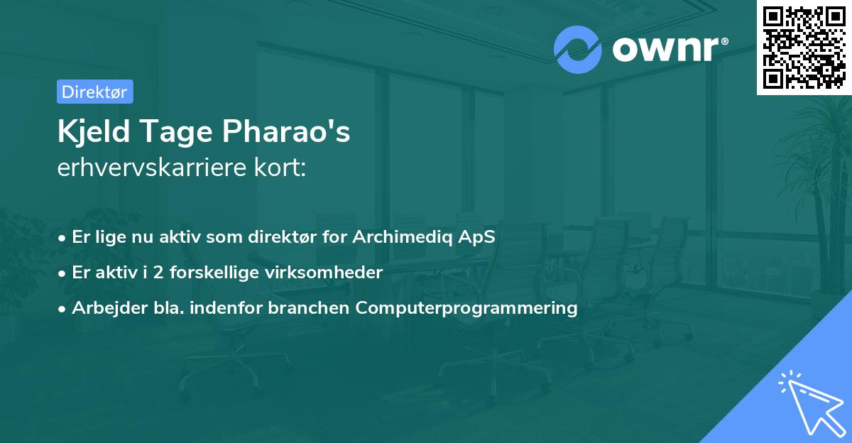 Kjeld Tage Pharao's erhvervskarriere kort