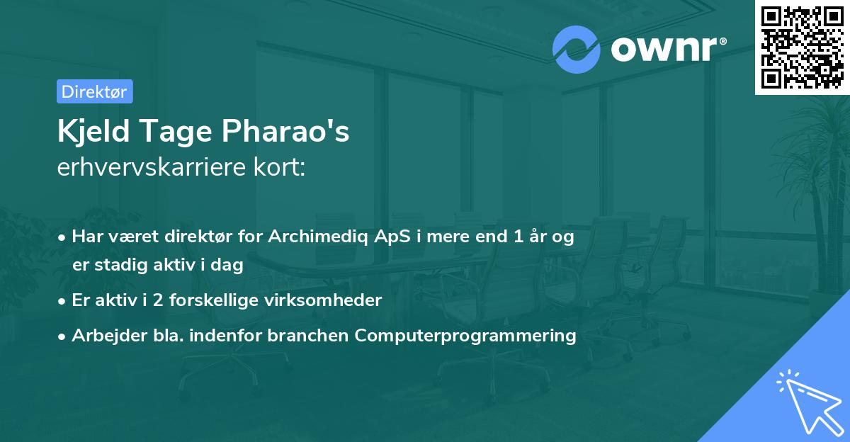 Kjeld Tage Pharao's erhvervskarriere kort