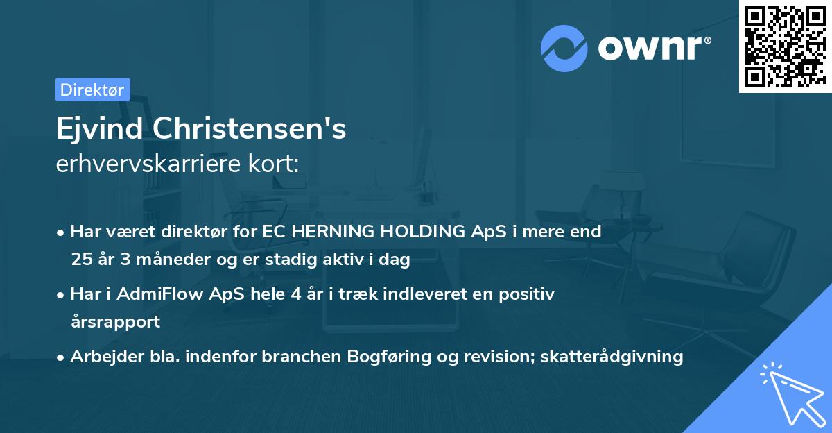 Ejvind Christensen's erhvervskarriere kort