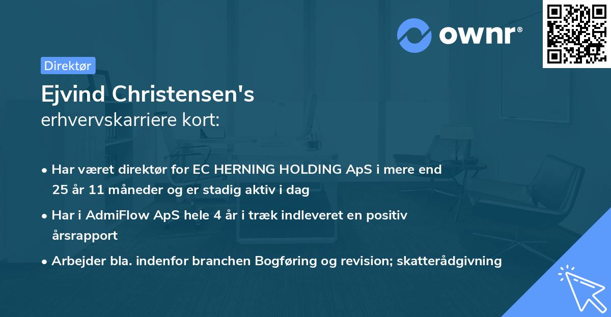 Ejvind Christensen's erhvervskarriere kort