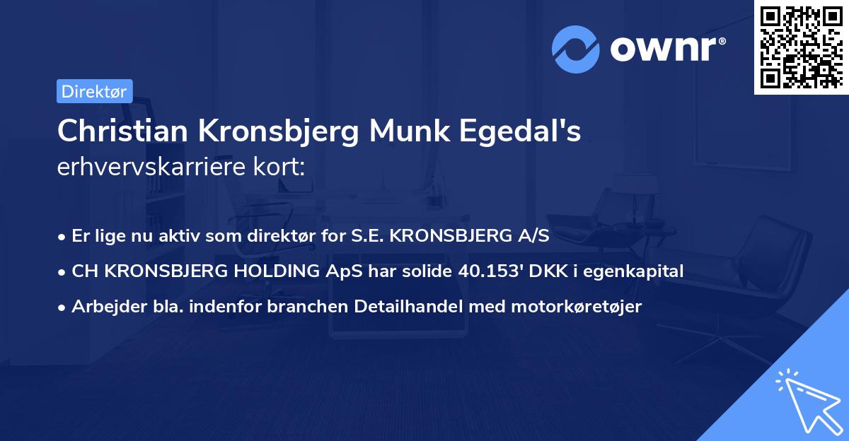 Christian Kronsbjerg Munk Egedal's erhvervskarriere kort
