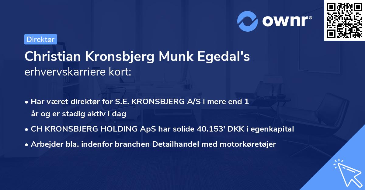 Christian Kronsbjerg Munk Egedal's erhvervskarriere kort