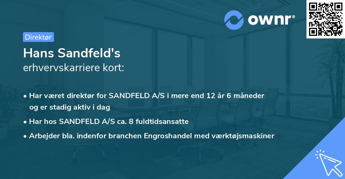 Hans Sandfeld's erhvervskarriere kort