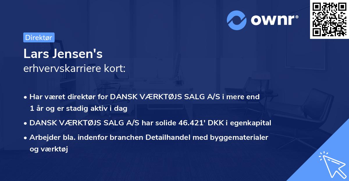 Lars Jensen's erhvervskarriere kort