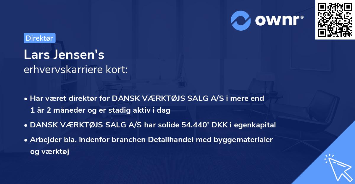 Lars Jensen's erhvervskarriere kort