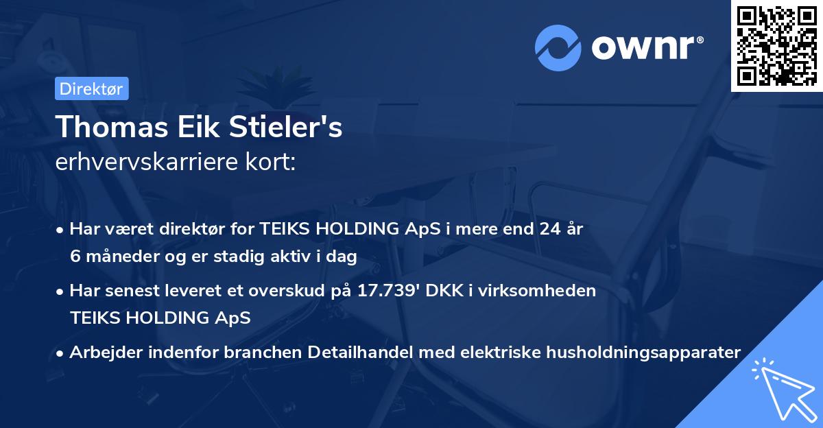 Thomas Eik Stieler's erhvervskarriere kort