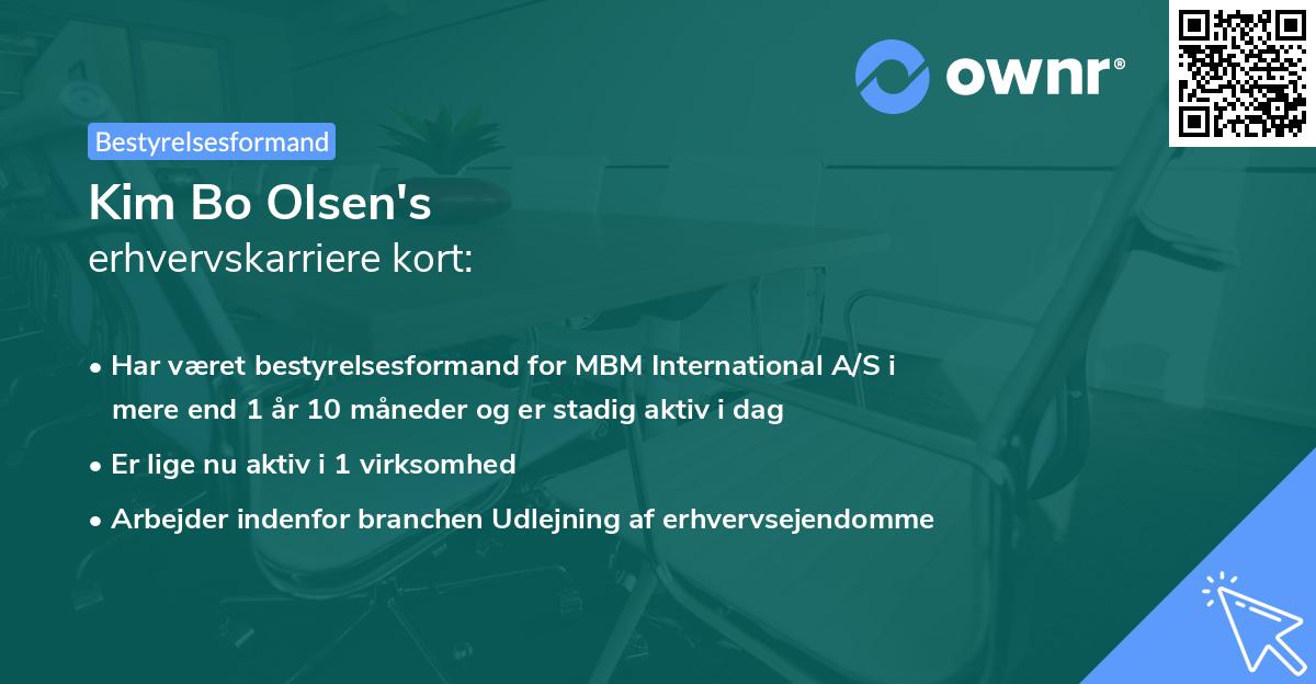 Kim Bo Olsen's erhvervskarriere kort
