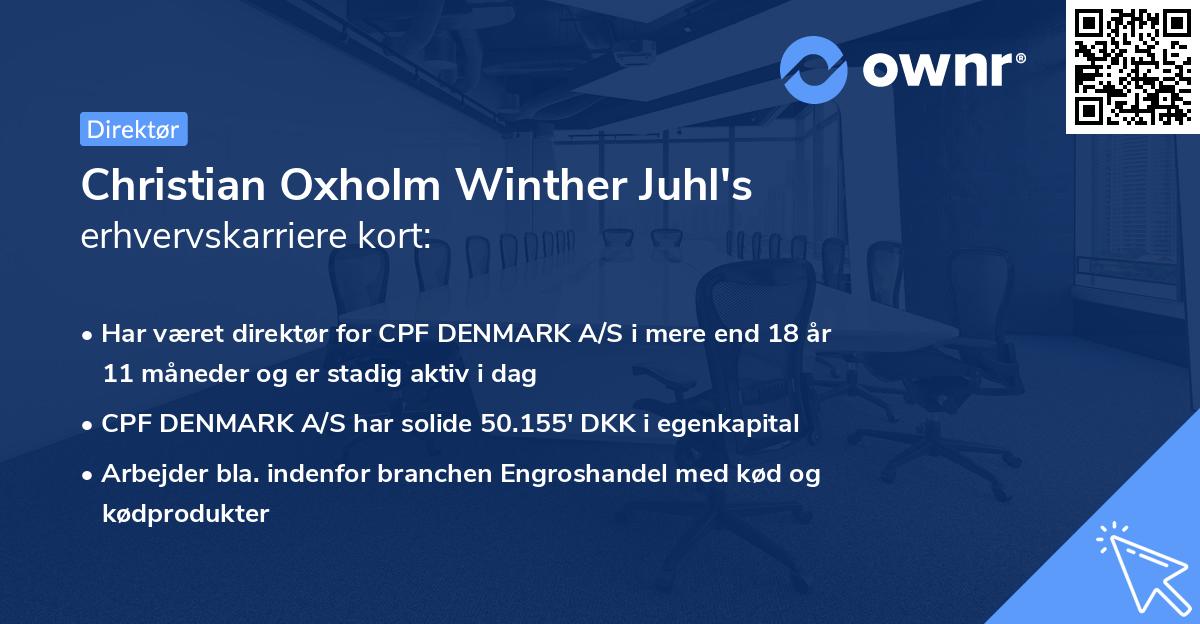 Christian Oxholm Winther Juhl's erhvervskarriere kort