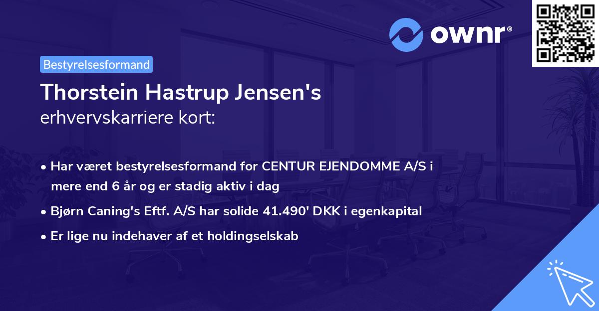 Thorstein Hastrup Jensen's erhvervskarriere kort