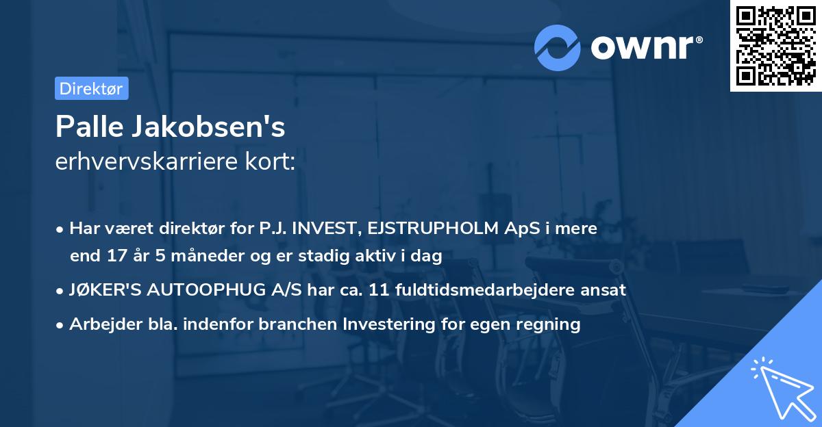 Palle Jakobsen's erhvervskarriere kort