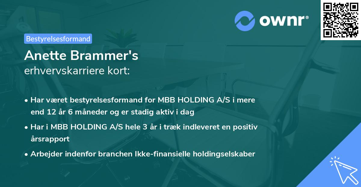 Anette Brammer's erhvervskarriere kort