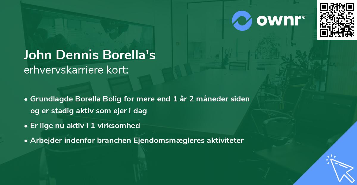 John Dennis Borella's erhvervskarriere kort