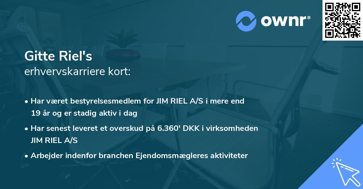 Gitte Riel's erhvervskarriere kort