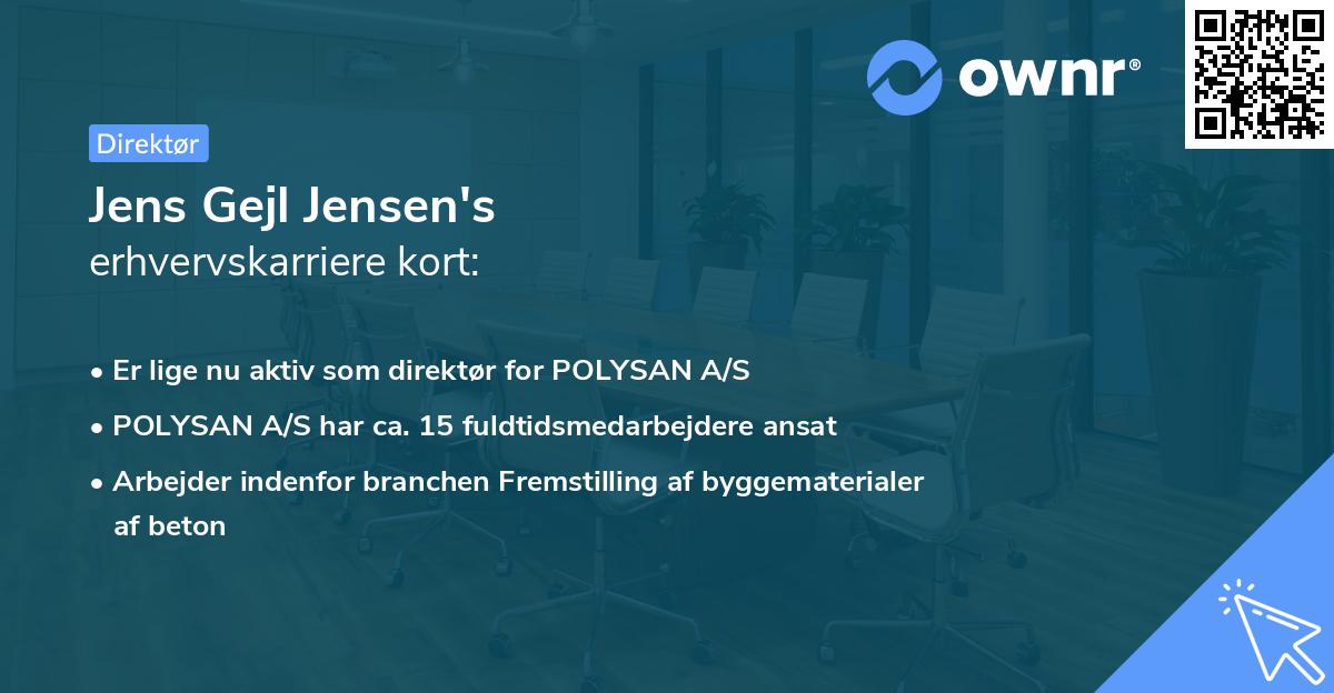 Jens Gejl Jensen's erhvervskarriere kort