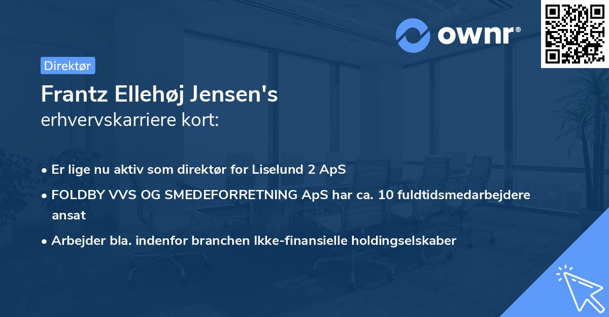 Frantz Ellehøj Jensen's erhvervskarriere kort