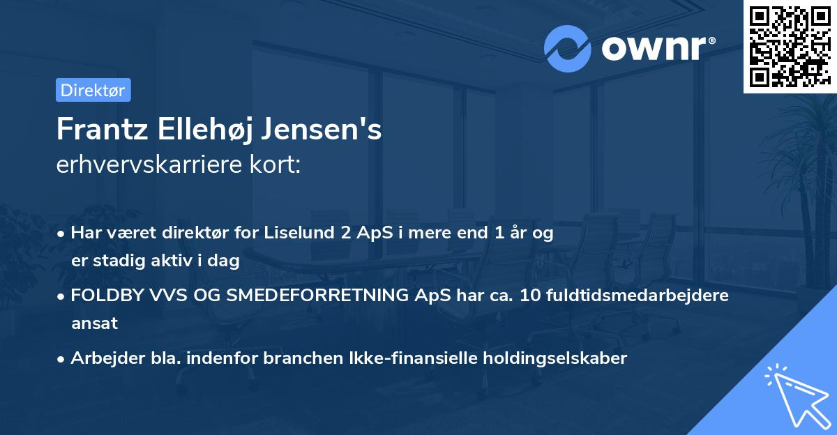 Frantz Ellehøj Jensen's erhvervskarriere kort