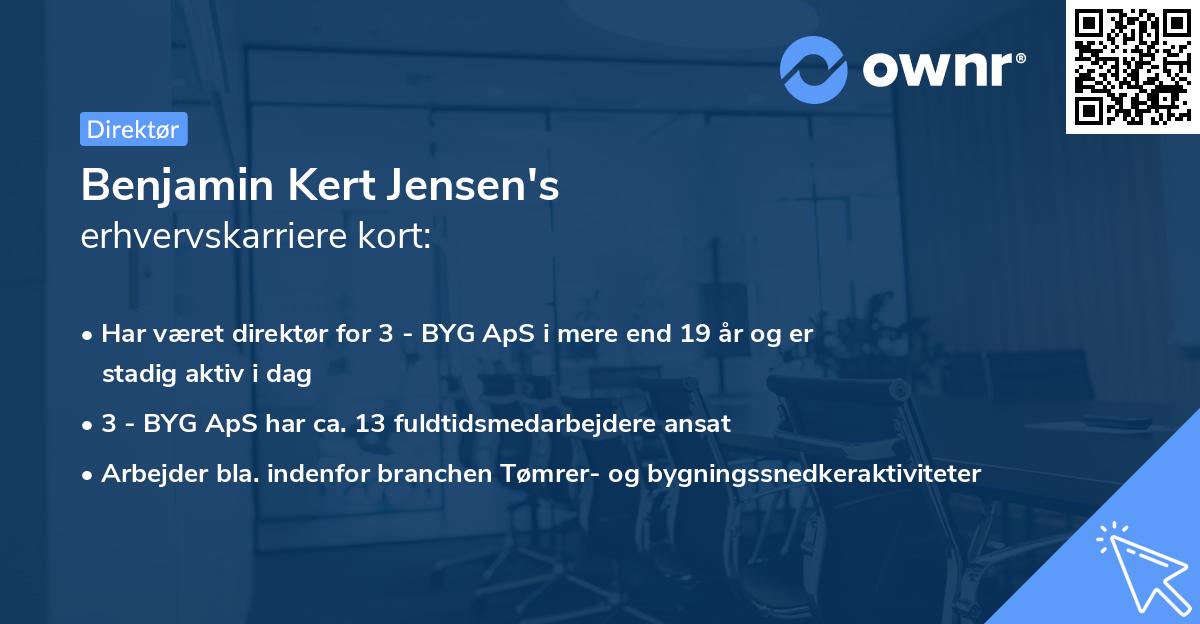 Benjamin Kert Jensen's erhvervskarriere kort