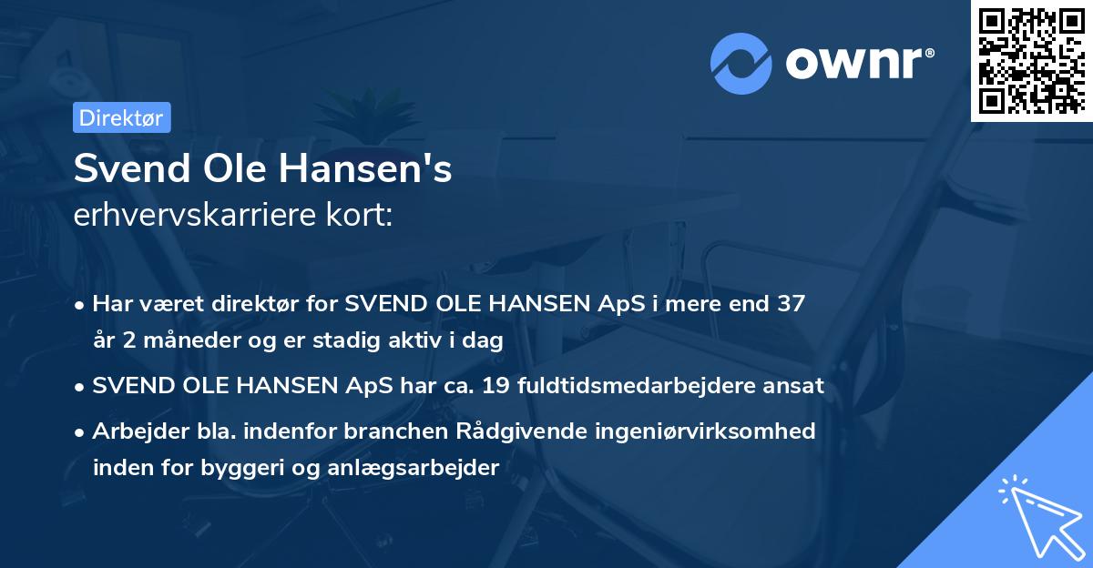 Svend Ole Hansen's erhvervskarriere kort