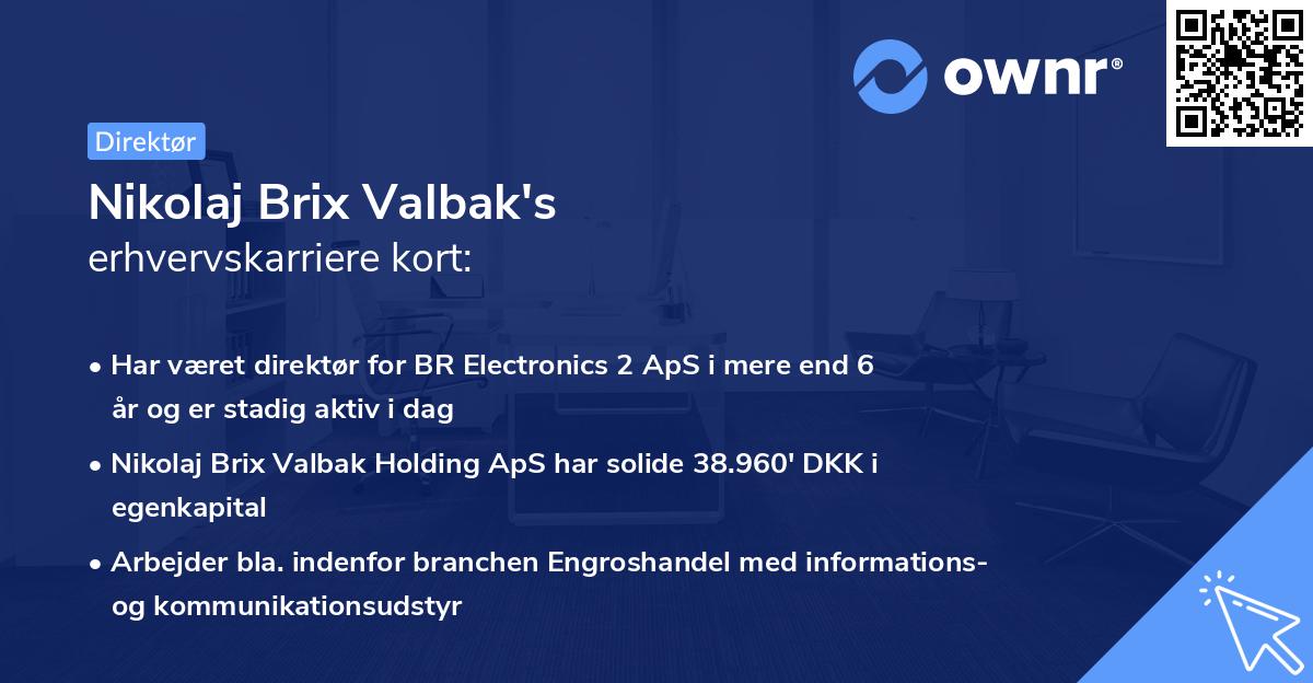Nikolaj Brix Valbak's erhvervskarriere kort