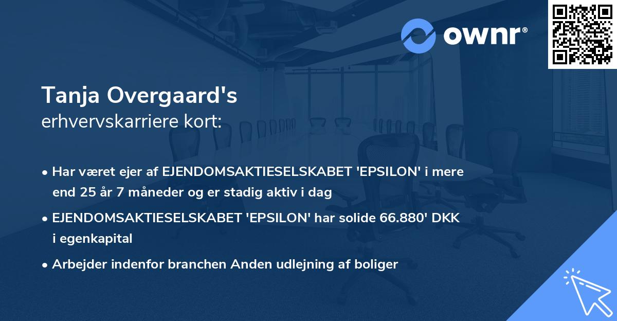 Tanja Overgaard's erhvervskarriere kort