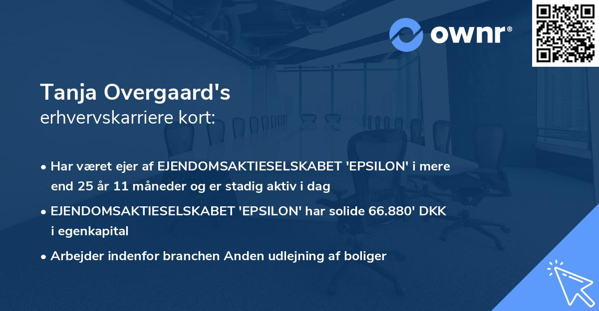 Tanja Overgaard's erhvervskarriere kort