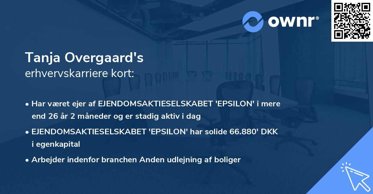 Tanja Overgaard's erhvervskarriere kort