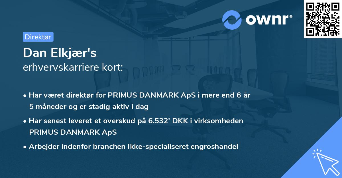 Dan Elkjær's erhvervskarriere kort