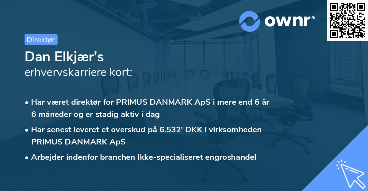 Dan Elkjær's erhvervskarriere kort