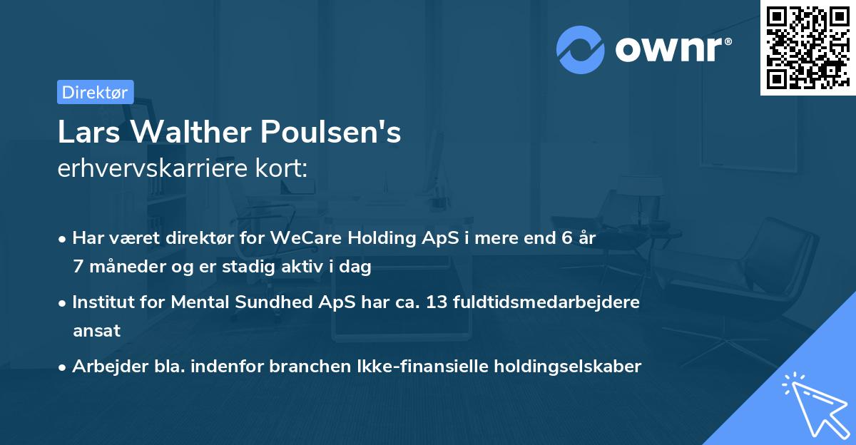 Lars Walther Poulsen's erhvervskarriere kort