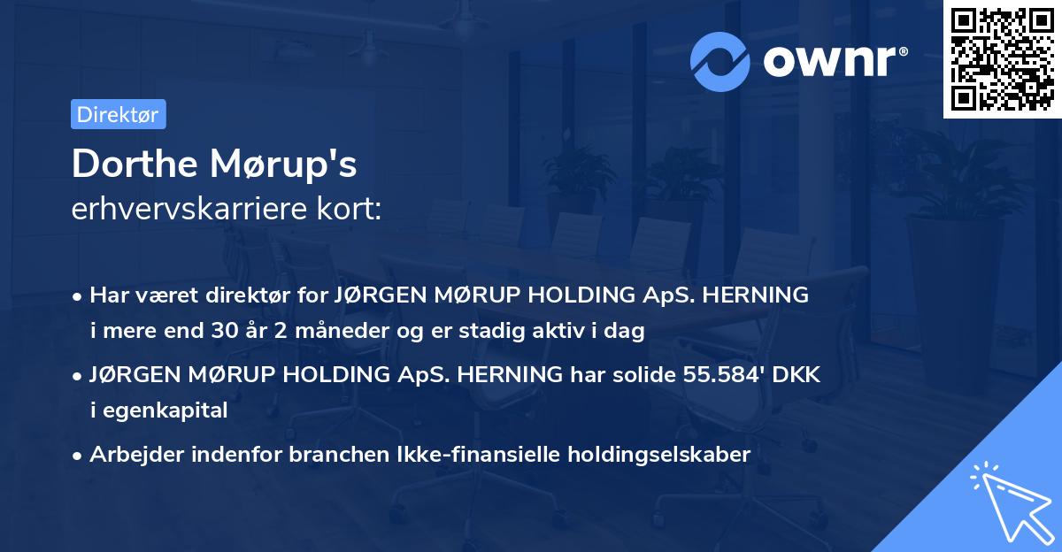 Dorthe Mørup's erhvervskarriere kort