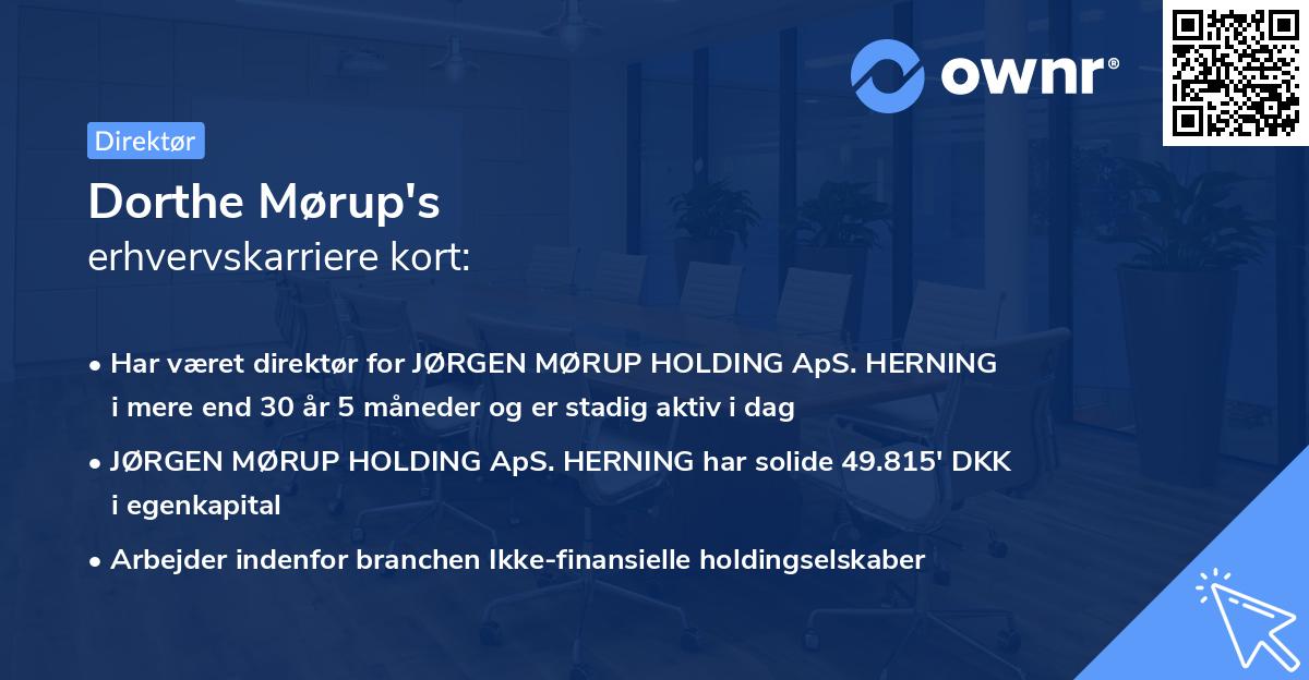 Dorthe Mørup's erhvervskarriere kort