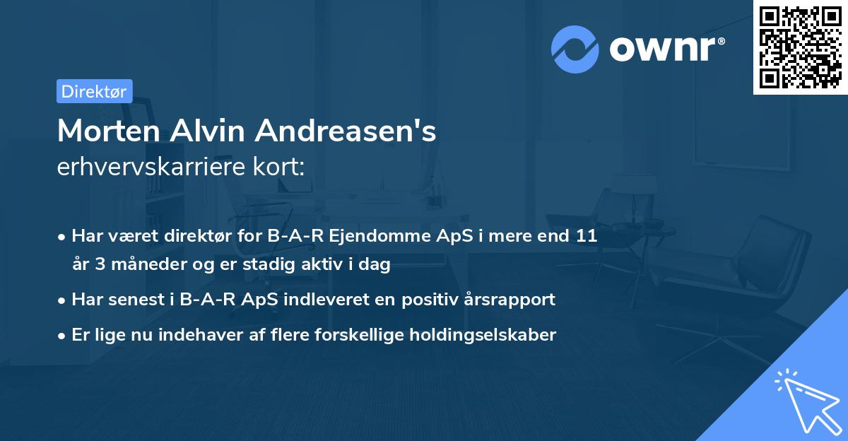 Morten Alvin Andreasen's erhvervskarriere kort