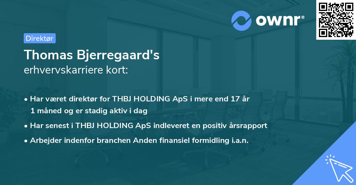 Thomas Bjerregaard's erhvervskarriere kort