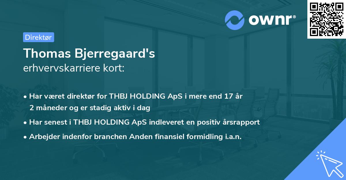 Thomas Bjerregaard's erhvervskarriere kort