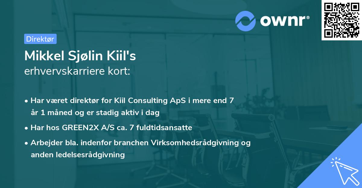 Mikkel Sjølin Kiil's erhvervskarriere kort