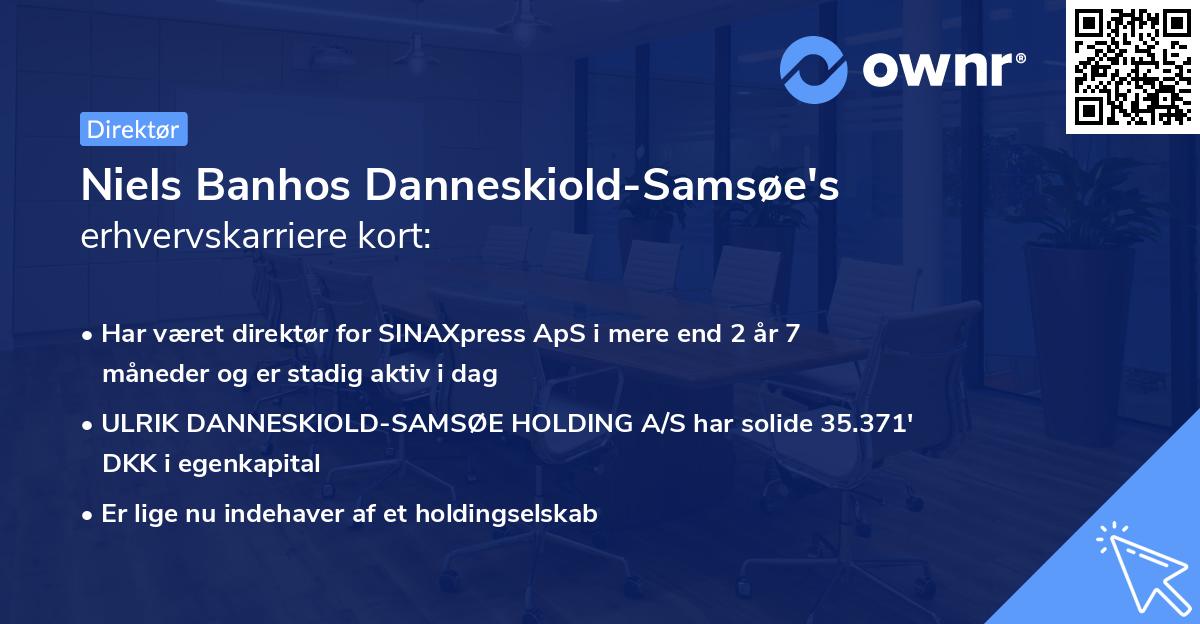 Niels Banhos Danneskiold-Samsøe's erhvervskarriere kort