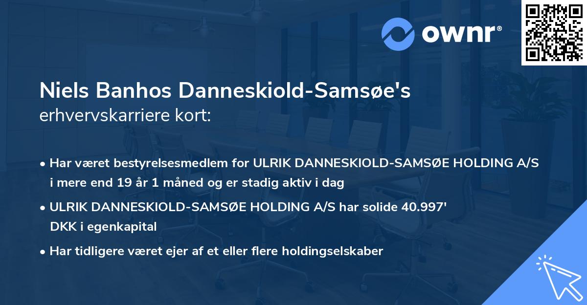 Niels Banhos Danneskiold-Samsøe's erhvervskarriere kort