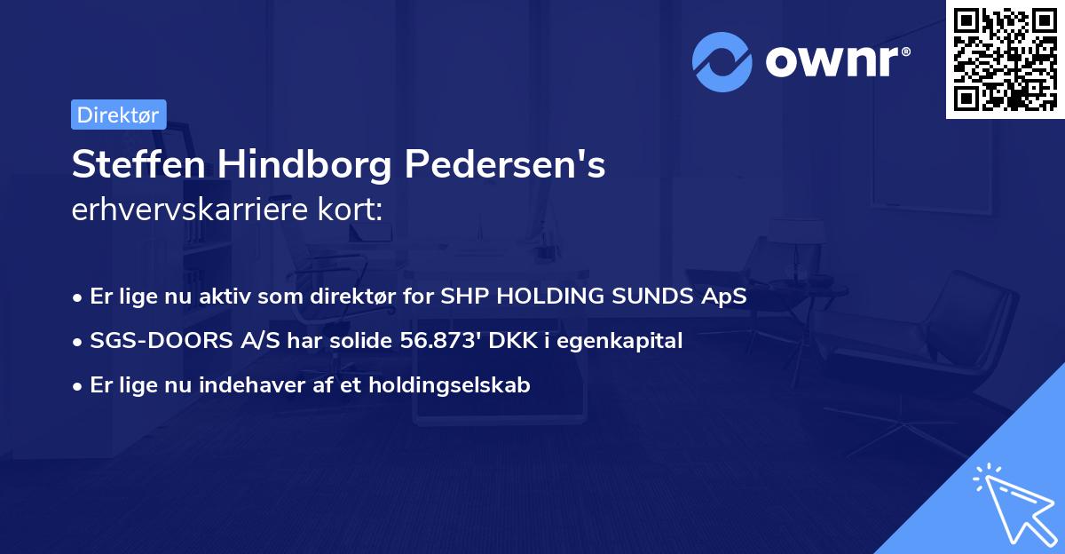 Steffen Hindborg Pedersen's erhvervskarriere kort