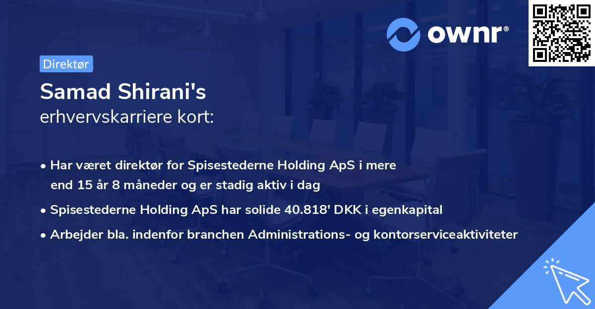 Samad Shirani's erhvervskarriere kort