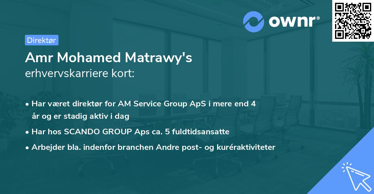 Amr Mohamed Matrawy's erhvervskarriere kort