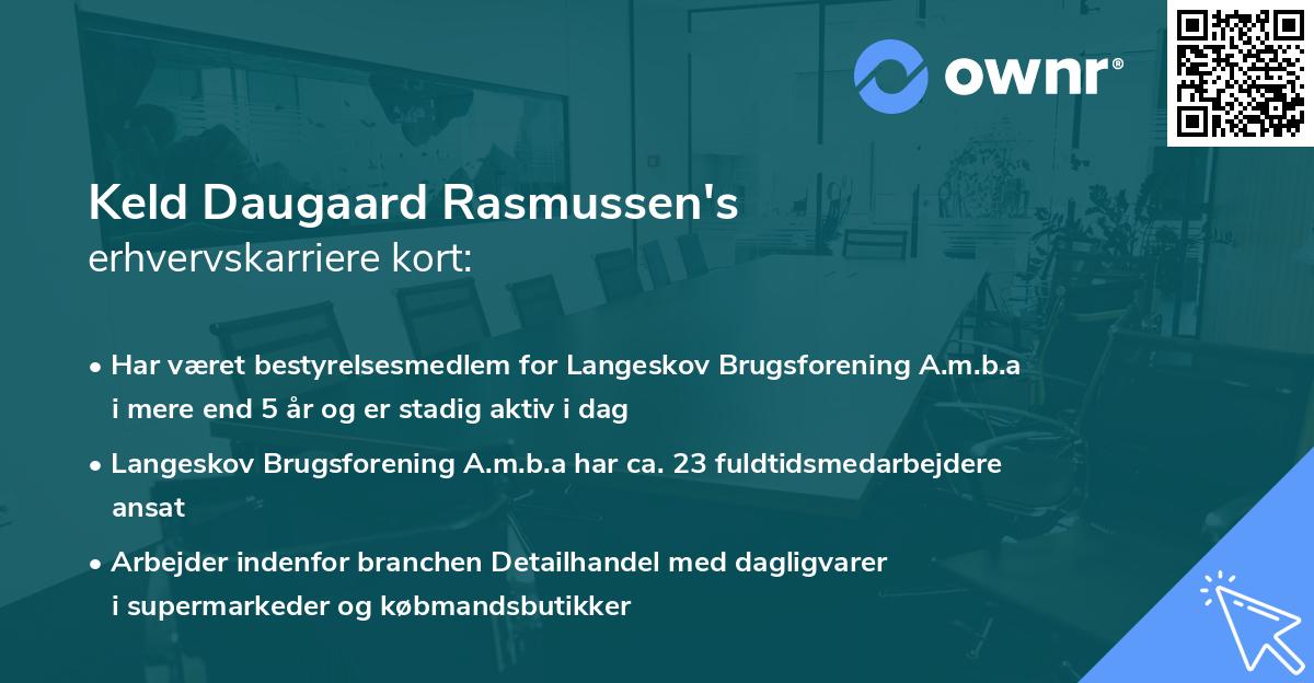 Keld Daugaard Rasmussen's erhvervskarriere kort