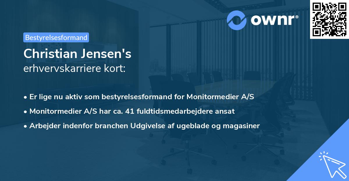 Christian Jensen's erhvervskarriere kort