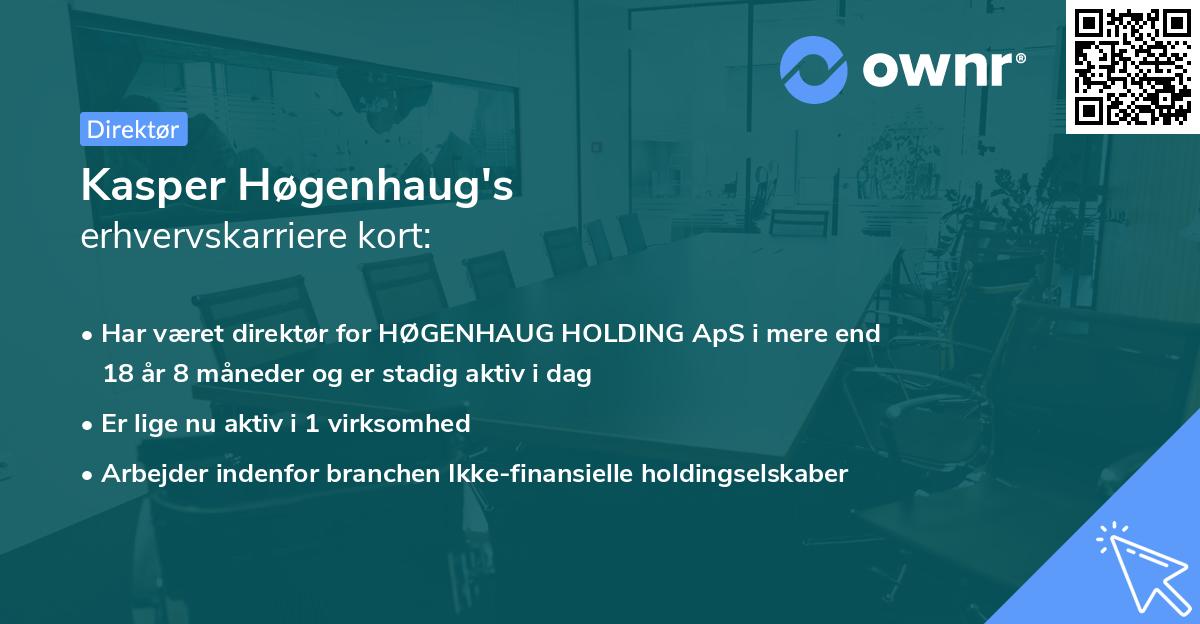 Kasper Høgenhaug's erhvervskarriere kort