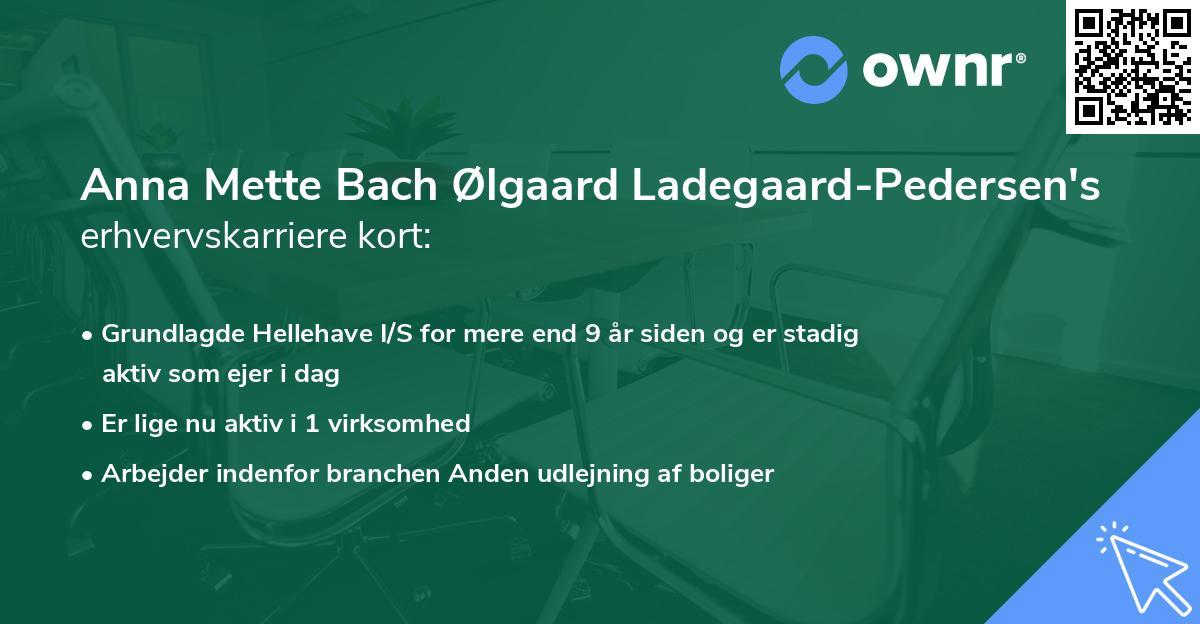 Anna Mette Bach Ølgaard Ladegaard-Pedersen's erhvervskarriere kort
